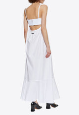 Moschino Embroidered Goose Strappy Midi Dress