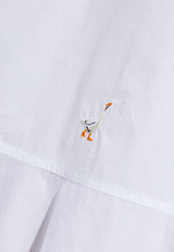 Moschino Embroidered Goose Strappy Midi Dress