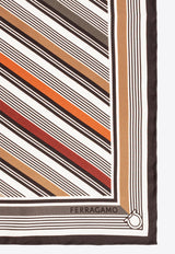 Ferragamo Silk Striped Pocket Square
