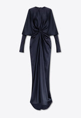 Stella McCartney Twist Long-Sleeved Satin Gown
