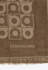 Ferragamo Gancini Monogram Fringed Scarf