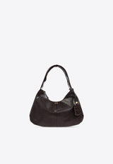 GANNI XXL Croc-Embossed Leather Shoulder Bag