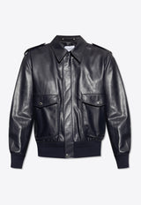 Leather Zip-Up Jacket