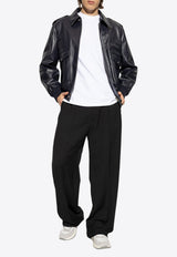 Leather Zip-Up Jacket
