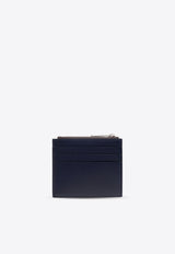 Ferragamo Logo Stamp Leather Zip Cardholder