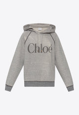 Chloé Logo Print Oversized Hooded Sweatshirt