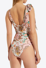 Chloé Floral Print One-Piece Swimsuit