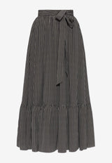 Chloé Gathered Midi Skirt in Silk