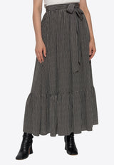 Chloé Gathered Midi Skirt in Silk