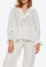 Chloé Broderie Anglaise Ruffled Blouse