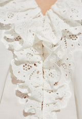 Chloé Broderie Anglaise Ruffled Blouse