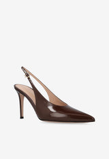 Gianvito Rossi Robbie 85 Calf Leather Slingback Pumps