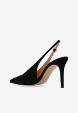 Gianvito Rossi Robbie 85 Slingback Suede Pumps
