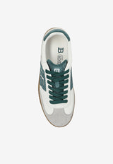 Balmain Swan Suede and Leather Sneakers