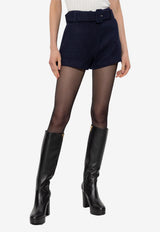 Self-Portrait Tweed Belted Shorts