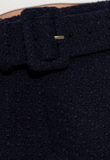 Self-Portrait Tweed Belted Shorts