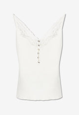 Self-Portrait Lace-Trimmed Strappy Top