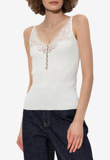 Self-Portrait Lace-Trimmed Strappy Top