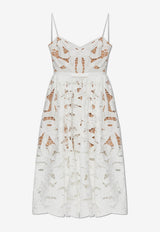Self-Portrait Embroidered Midi Dress
