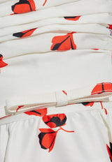 Self-Portrait Floral Print Strapless Midi Dress