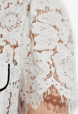 Self-Portrait Floral Lace Mini Shirt Dress