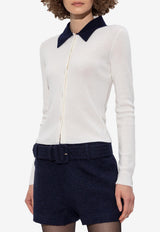 Self-Portrait Contrasting Wool Cardigan