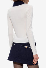 Self-Portrait Contrasting Wool Cardigan