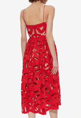 Self-Portrait Embroidered Midi Dress