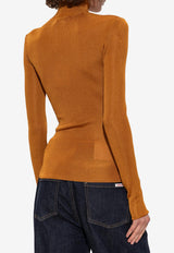 Self-Portrait High-Neck Fitted Top