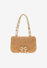 Self-Portrait Bow Charm Chain-Linked Shoulder Bag