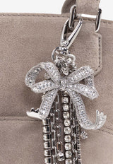 Self-Portrait Suede Tote Bag with Charms PF25-314B-GR 0-GREY