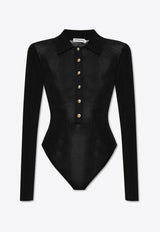 Self-Portrait Long-Sleeved Bodysuit PF25-113T-B 0-BLACK