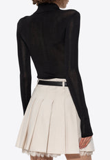 Self-Portrait Long-Sleeved Bodysuit PF25-113T-B 0-BLACK