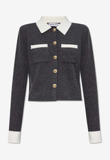 Self-Portrait Buttoned Cardigan - Grey PF25-048C-GR 0-GREY