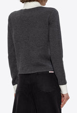 Self-Portrait Buttoned Cardigan - Grey PF25-048C-GR 0-GREY