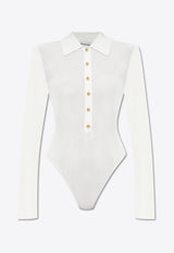 Self-Portrait Long-Sleeved Shirt Bodysuit PF25-113T-W 0-WHITE