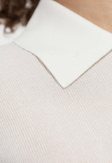 Self-Portrait Long-Sleeved Shirt Bodysuit PF25-113T-W 0-WHITE