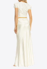 Self-Portrait Dress With Belt - White PF25-017XA-C 0-CREAM