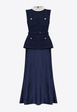 Self-Portrait Sleeveless Dress - Navy Blue PF25-034M-BL 0-BLUE
