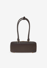 Self-Portrait Leather Shoulder Bag with Bow Charm PF25-315-BR 0-BROWN