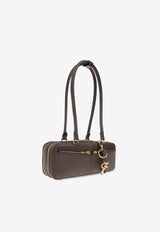 Self-Portrait Leather Shoulder Bag with Bow Charm PF25-315-BR 0-BROWN