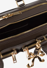 Self-Portrait Leather Shoulder Bag with Bow Charm PF25-315-BR 0-BROWN