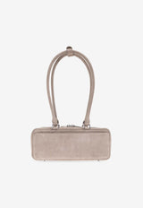 Self-Portrait Suede Shoulder Bag with Bow Charm Gray PF25-315A-GR 0-GREY