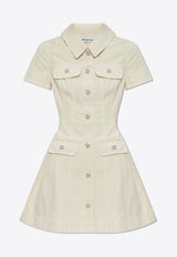 Self-Portrait Denim Mini Flared Dress PF25-811S-C 0-CREAM
