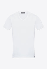 Tom Ford V-neck Basic T-shirt White T4M091040 0-100
