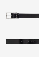 Versace Logo Engraved Leather Belt