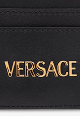 Versace Logo Plaque Leather Cardholder