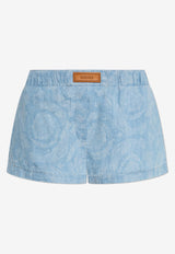Versace Barocco Jacquard Denim Shorts