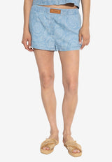 Versace Barocco Jacquard Denim Shorts