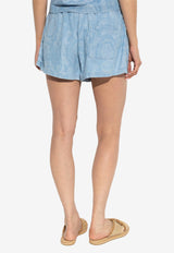 Versace Barocco Jacquard Denim Shorts